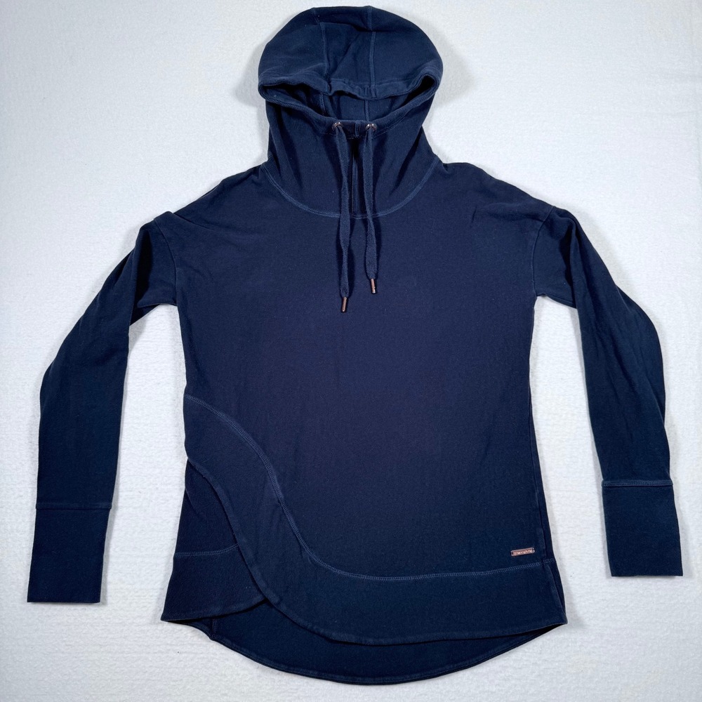 Sweaty Betty London Hoodie Medium Navy Blue Long Sleeve Thumb Hole‎ Pullover